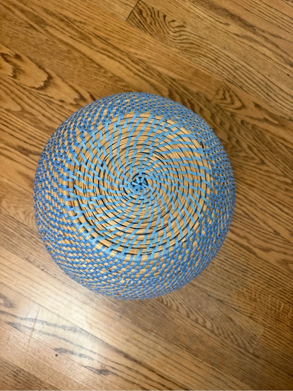 Large Handwoven Blue Decorative Basket Bowl
